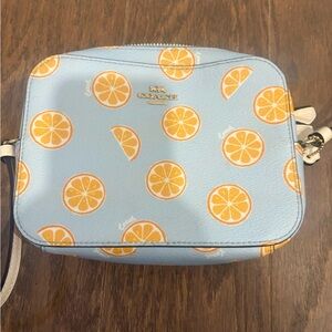Coach Light Blue Citrus Pattern Crossbody Bag